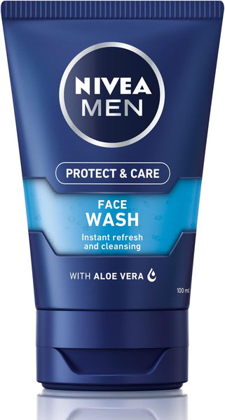 NIVEA MEN Face Wash Cleanser, Protect & Care Active Charcoal, 100ml