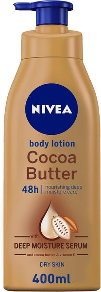 NIVEA Body Lotion Dry Skin, Cocoa Butter Vitamin E, 400ml