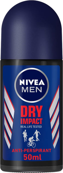 NIVEA MEN Antiperspirant Roll-on for Men, Dry Impact, 50ml