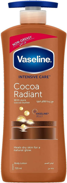 Vaseline Body Lotion Cocoa Radiant with Cocoa Butter, Non-Greasy Formula, Restores Glow To Dull, Dry Skin, 400ml