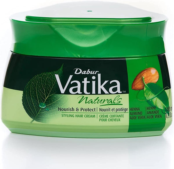 Vatika Naturals Nourish & Protect Styling Hair Cream With Henna, Almond, Aloe Vera - 140 mL