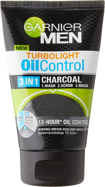 Garnier men turbolight oil control charcoal 3 in 1 face wash 100mL