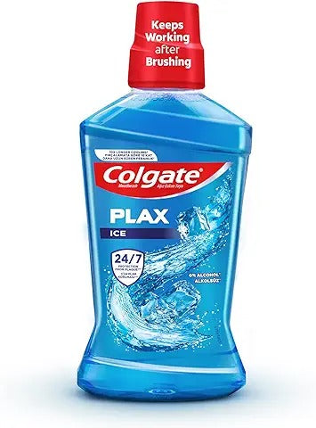 Colgate Plax Ice Mouthwash for Fresh Breath with Zero Alcohol 500mL