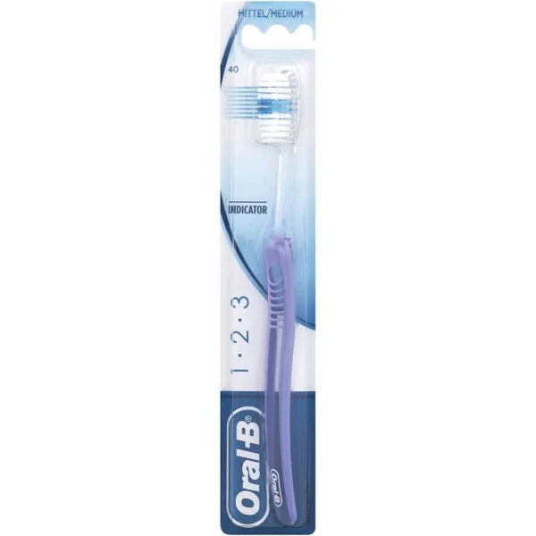 Oral-B 123 Classic Toothbrush - Medium Assorted Colour 1pc